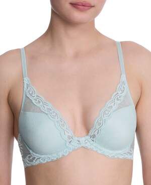 Natori Feathers Lace Contour Underwire Plunge Bra Mint 38D